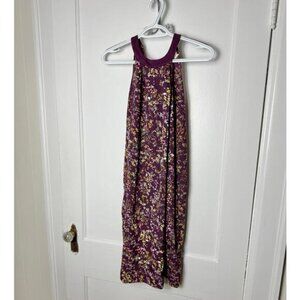 Merona Swing Dress Women's Medium Purple Moody Floral Cottagecore Halter Mini